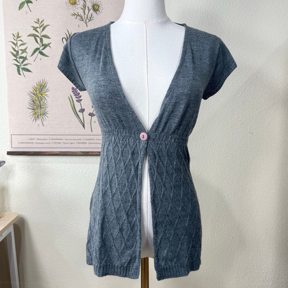 Vintage 90s Y2k Babydoll Cardigan Sweater Dolly Kei Gloomy Coquette Himekaji S M
